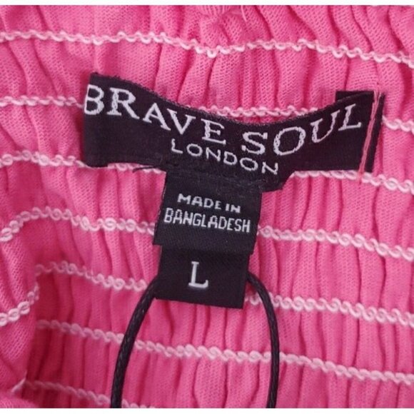 Brave Soul London Womens Pink Shirred Sleeveless Bodysuit Tank Top Large NWT - Picture 10 of 12